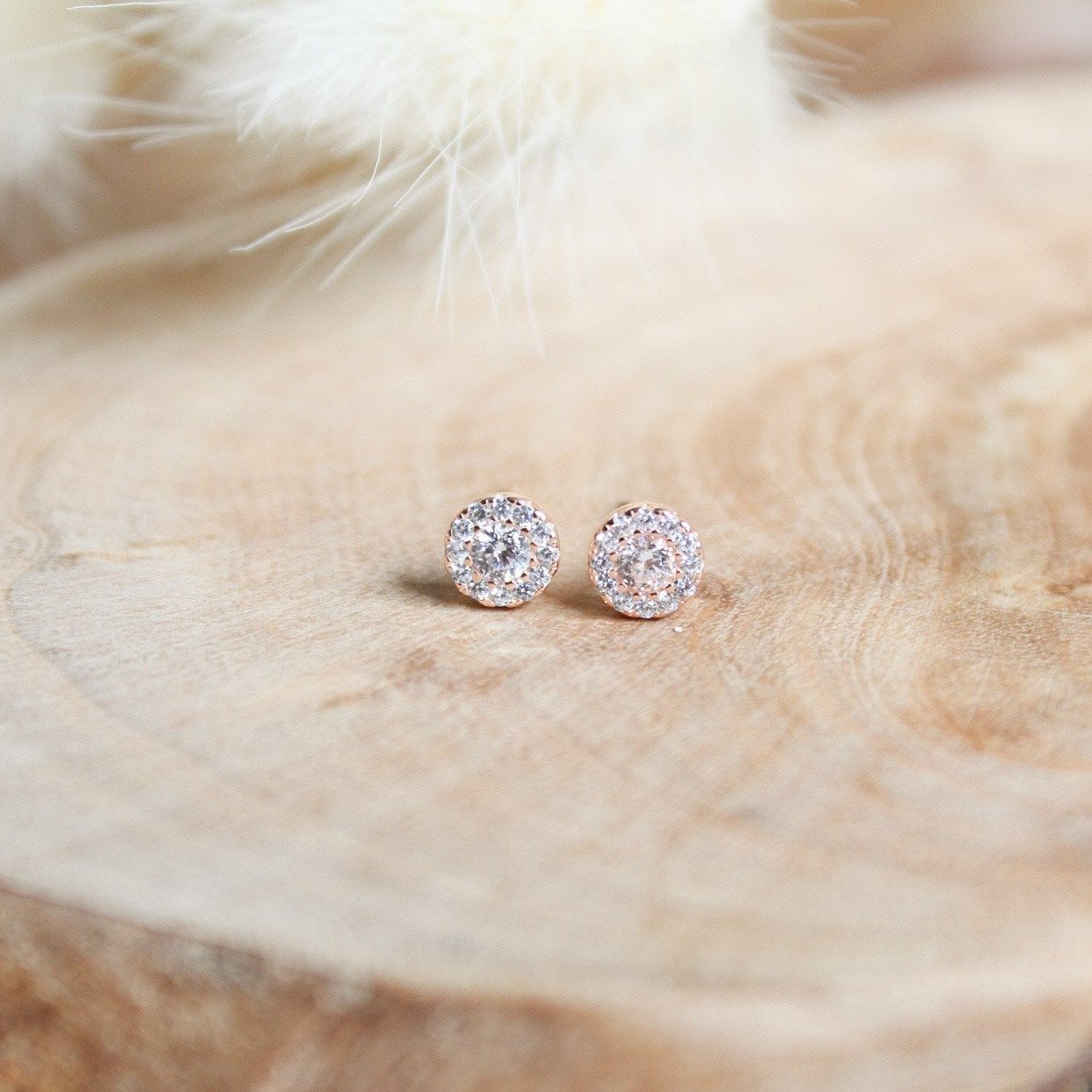 Rose Gold Fortune Stud
