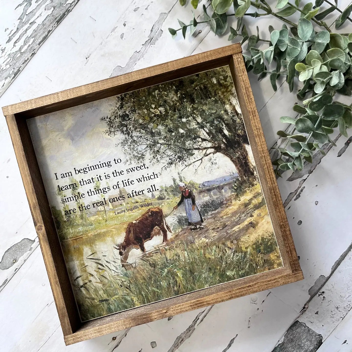 Laura Ingalls Wilder Vintage Cow Wooden Sign