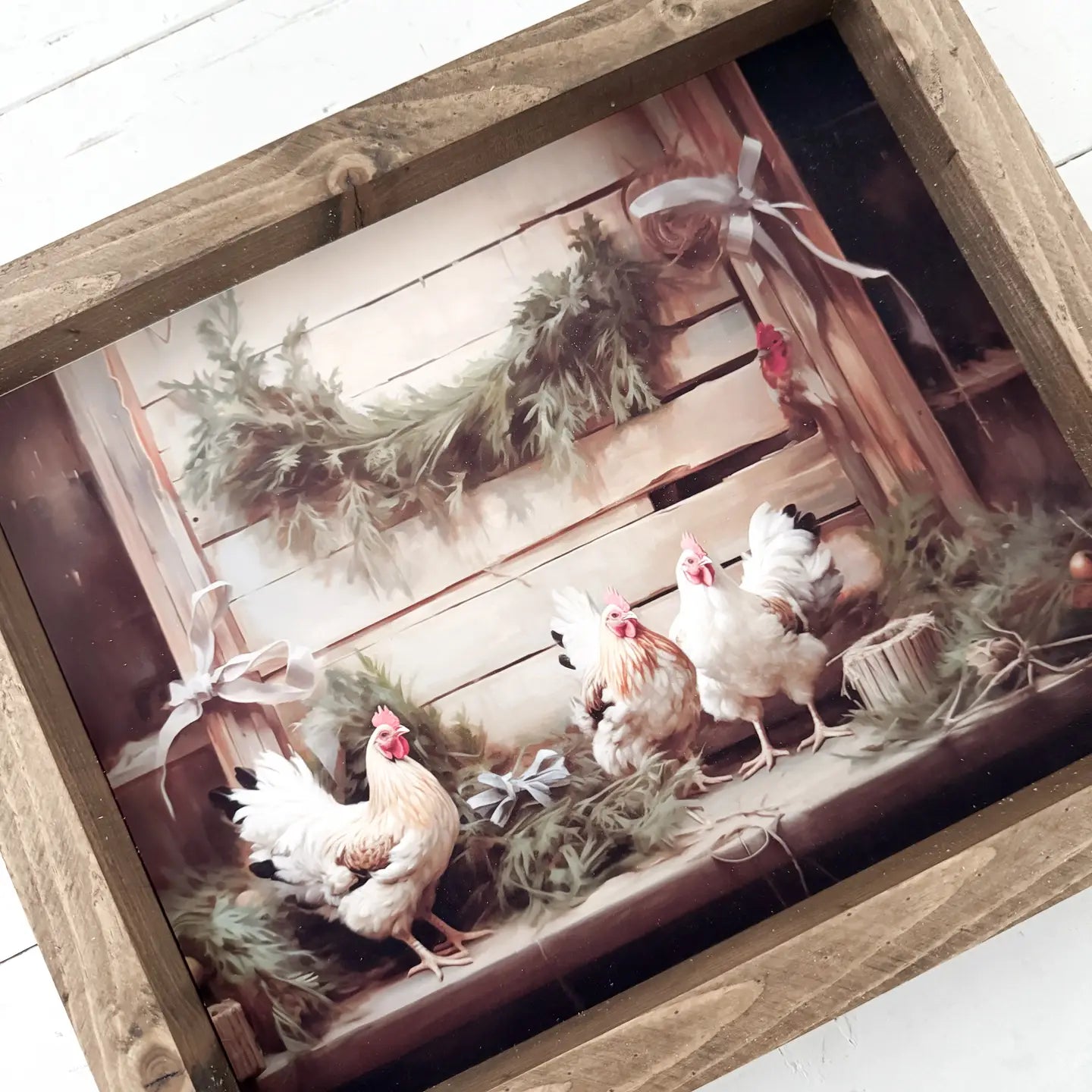 Christmas Chickens Print