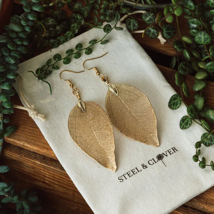 Real Leaf Earrings