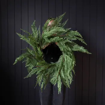 Cypress Leaf Full Real Touch Wreath - 24''