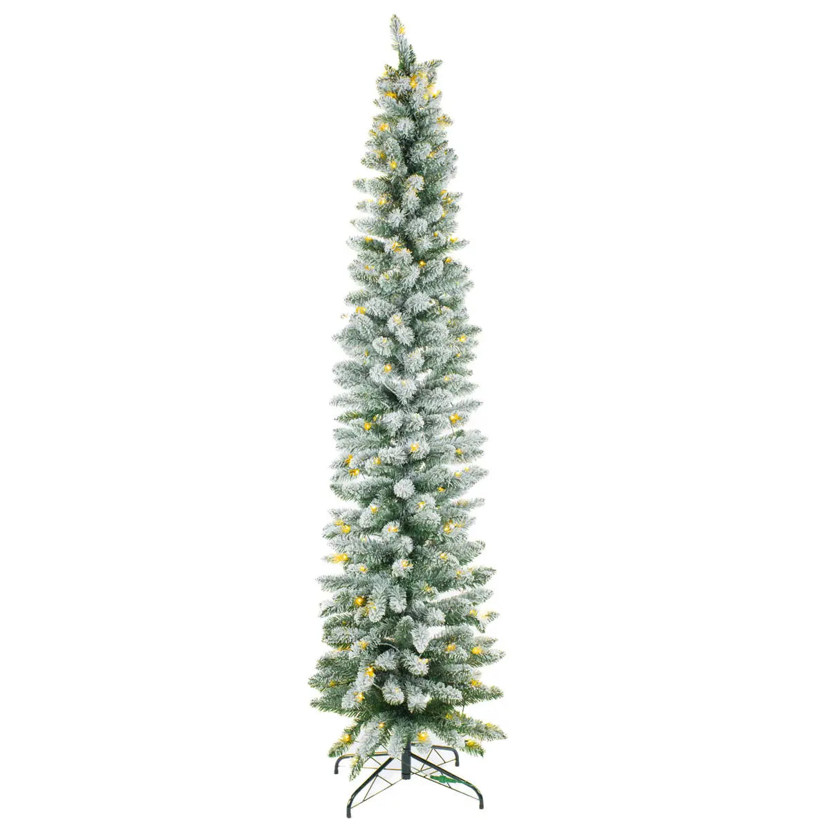 Flocked Led Douglas Fir Tree with Metal Base