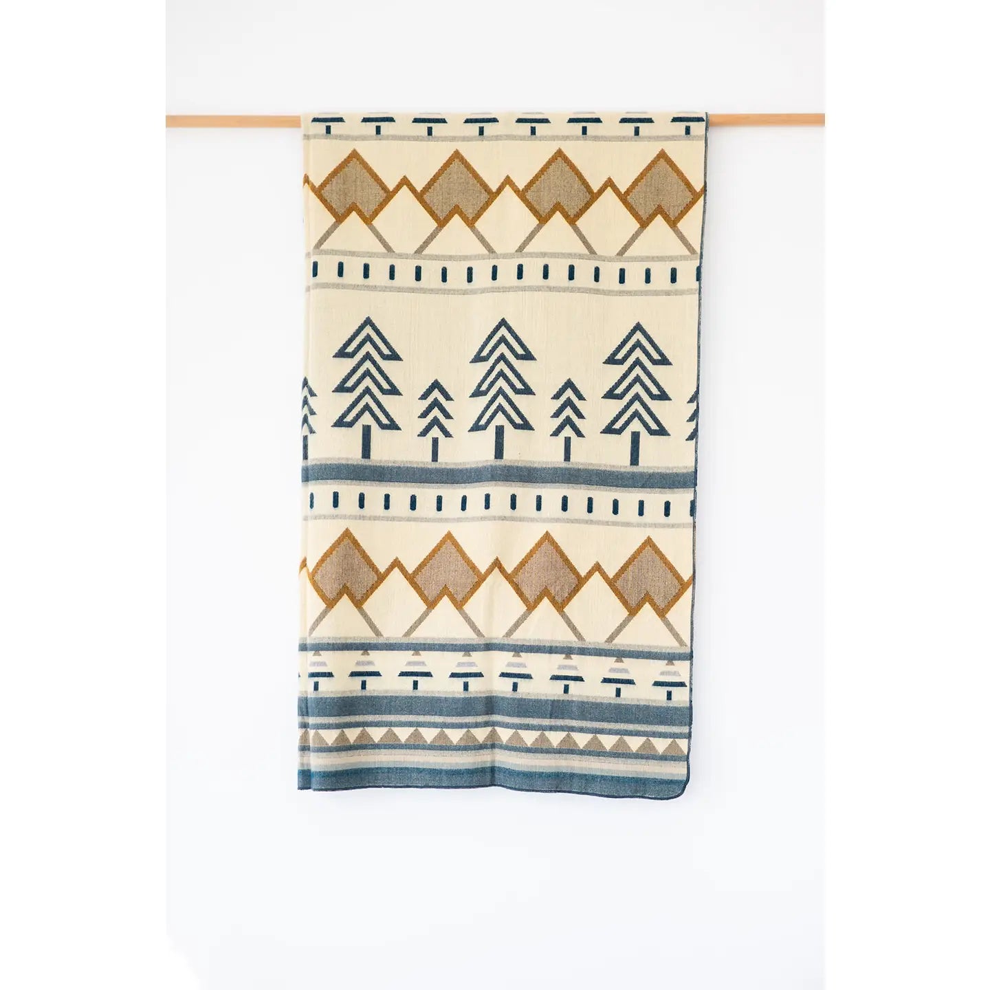 Tree Line Throw Blanket - Bluebird