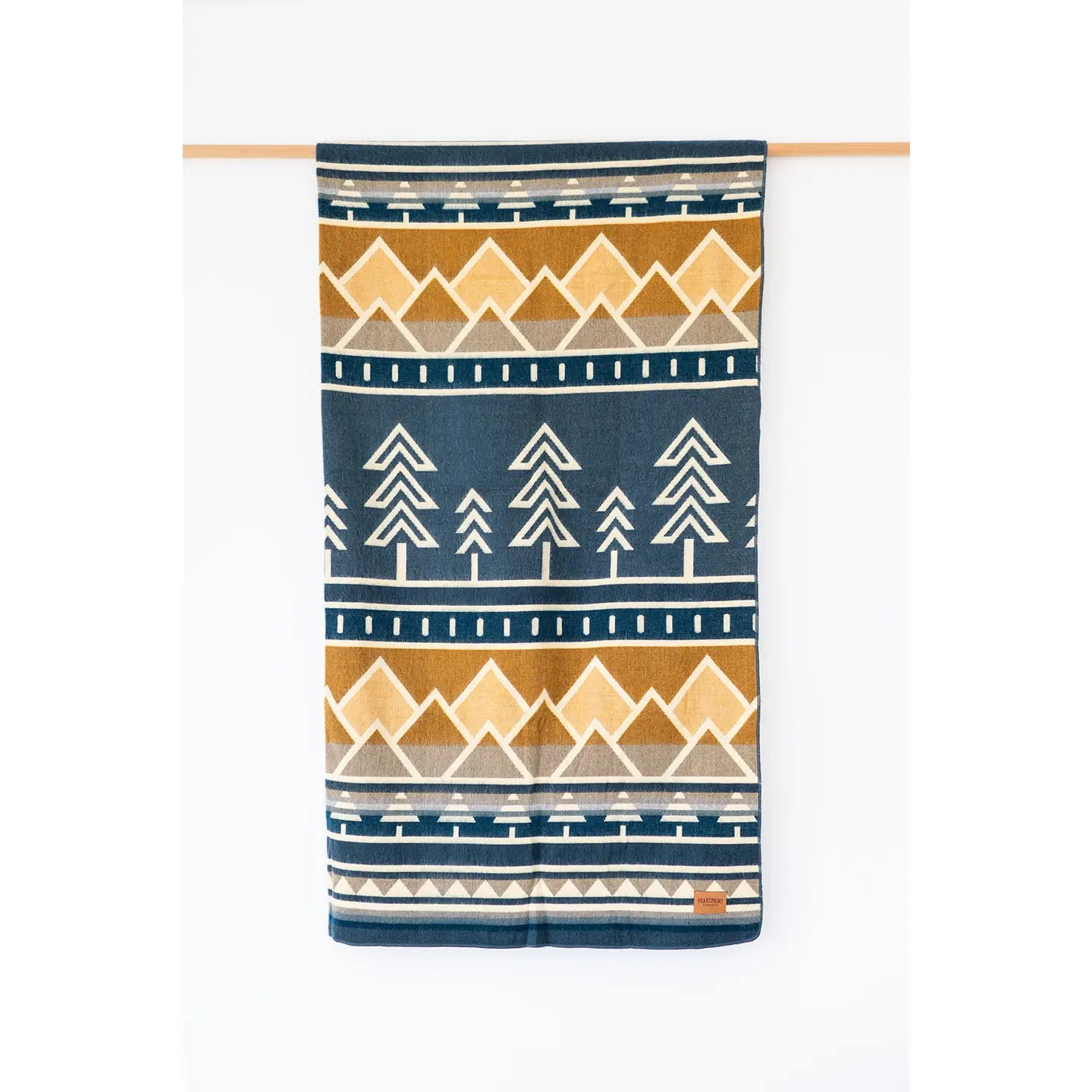 Tree Line Throw Blanket - Bluebird