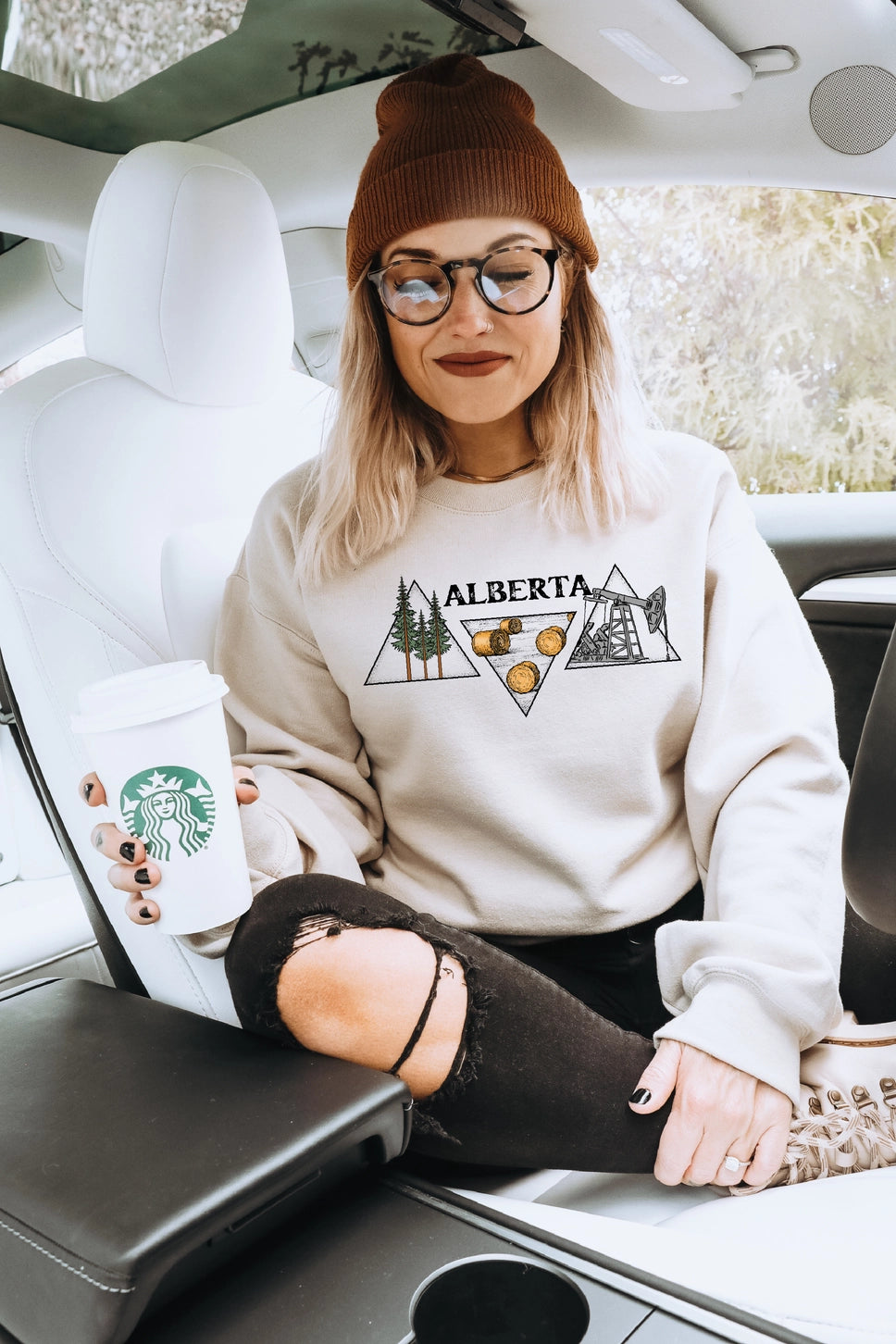Alberta Oil Triangles Unisex Crewneck