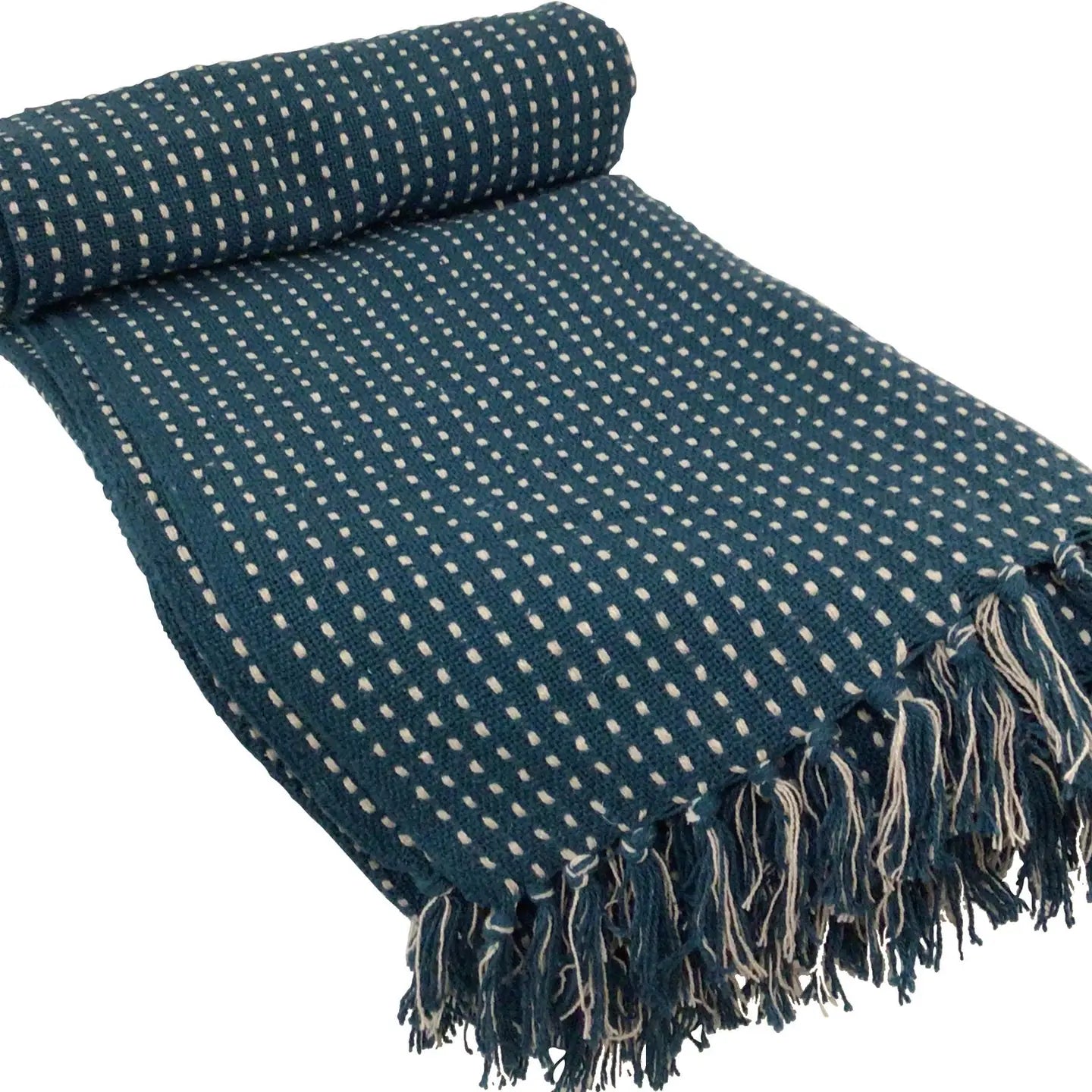 Blue Woven Throw