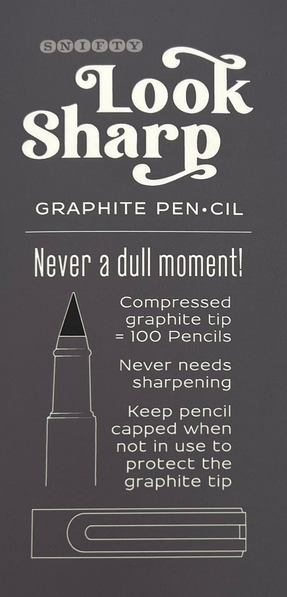 Look Sharp Graphite Pencil and Eraser Set Gray