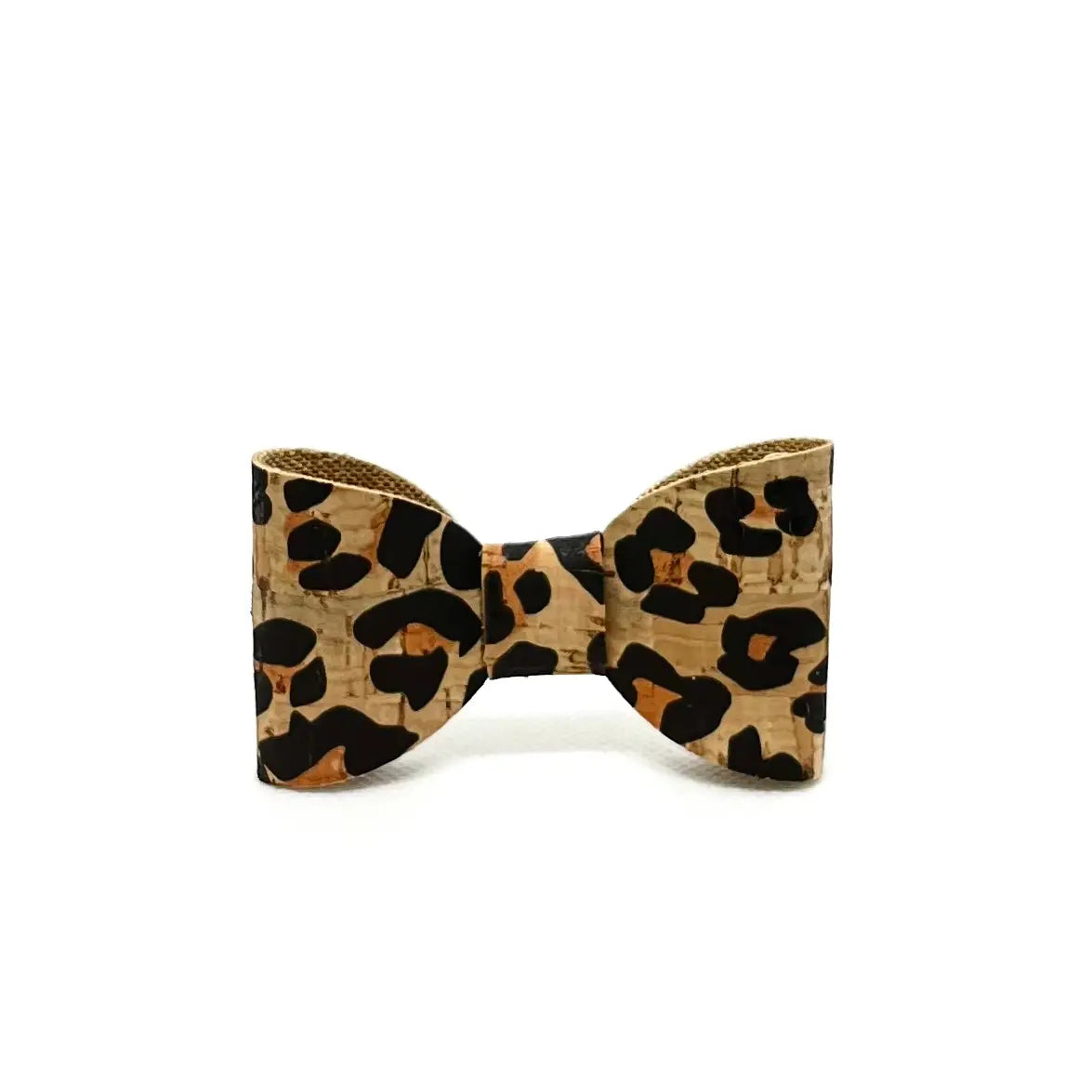 Leopard Cork Bow Hair Clip