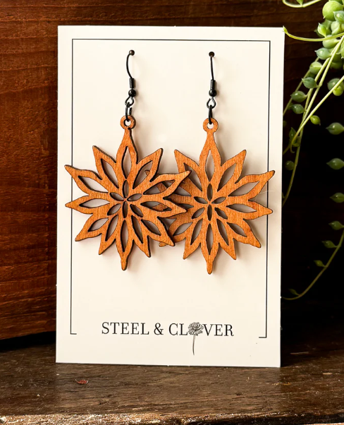 Aster Wooden Earrings