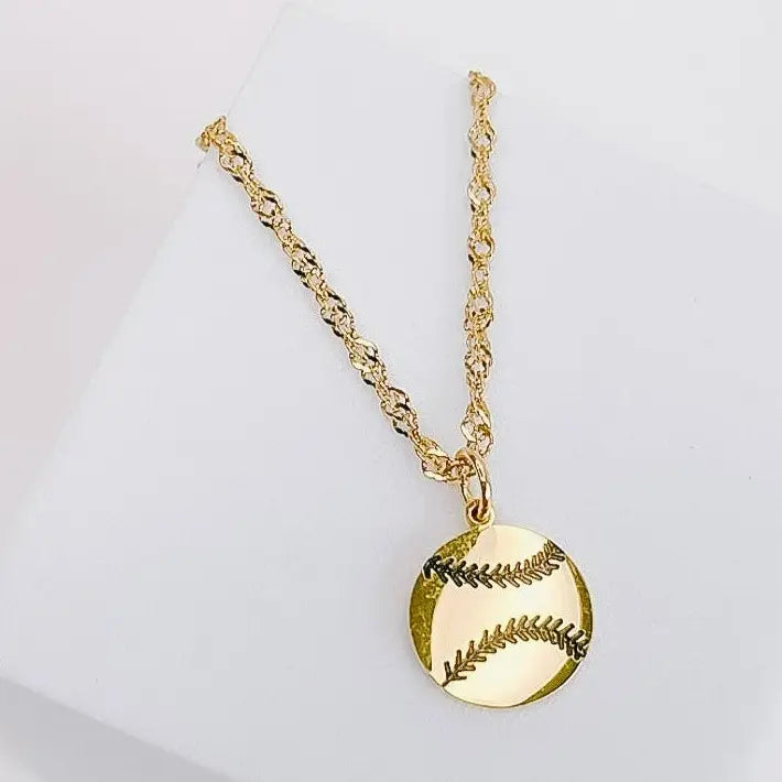 Softball Necklace Gold