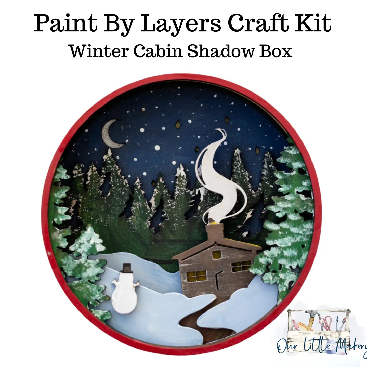 Winter Cabin Shadow Box