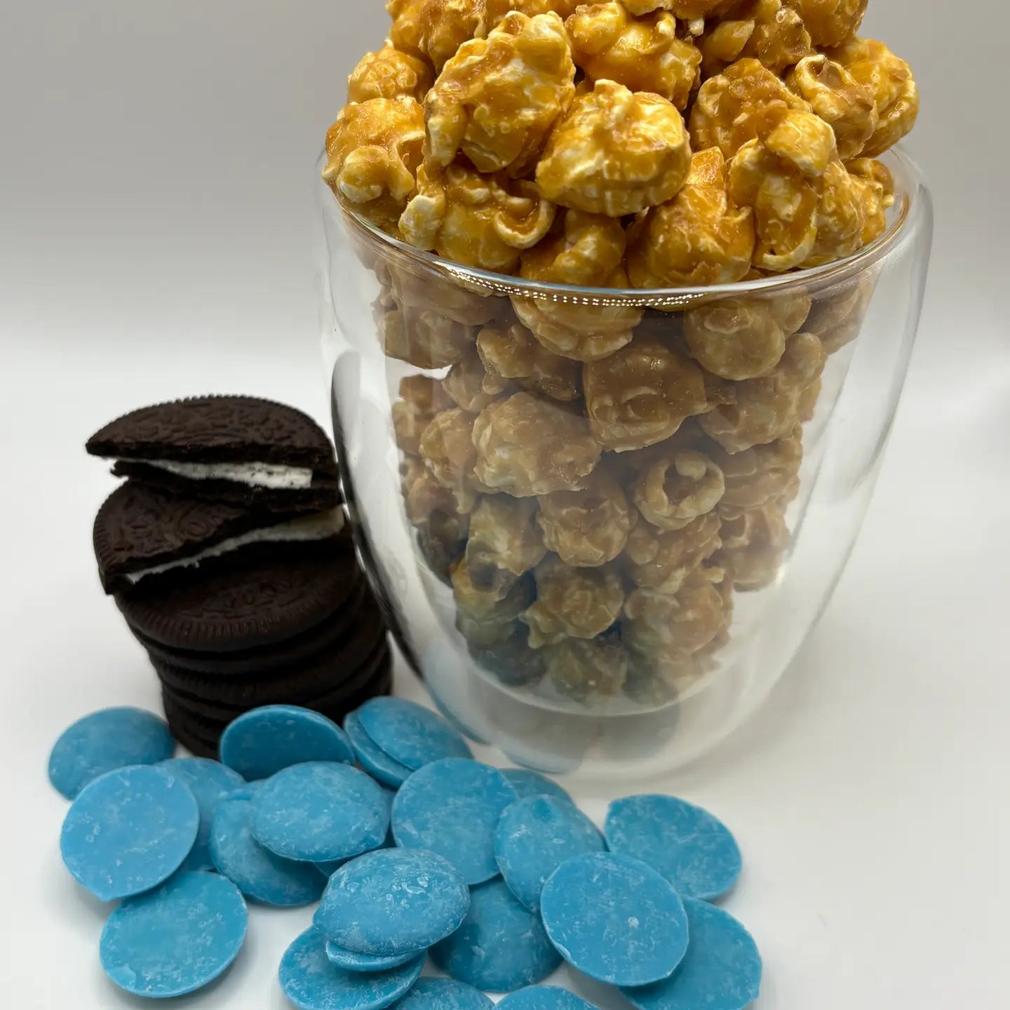 Cookie Monster Chocolate Coated Caramel Popcorn