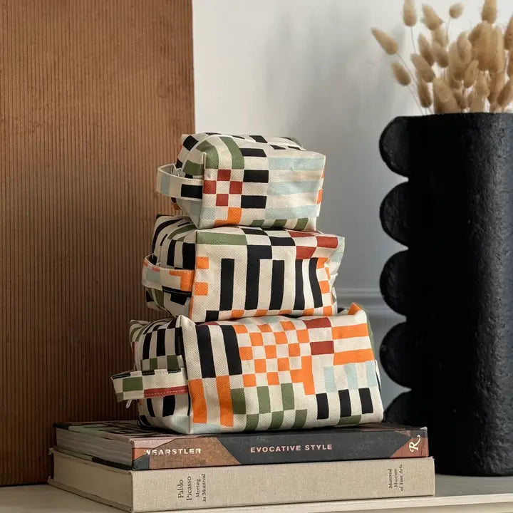 Makeup Bag - Multicolor Checker