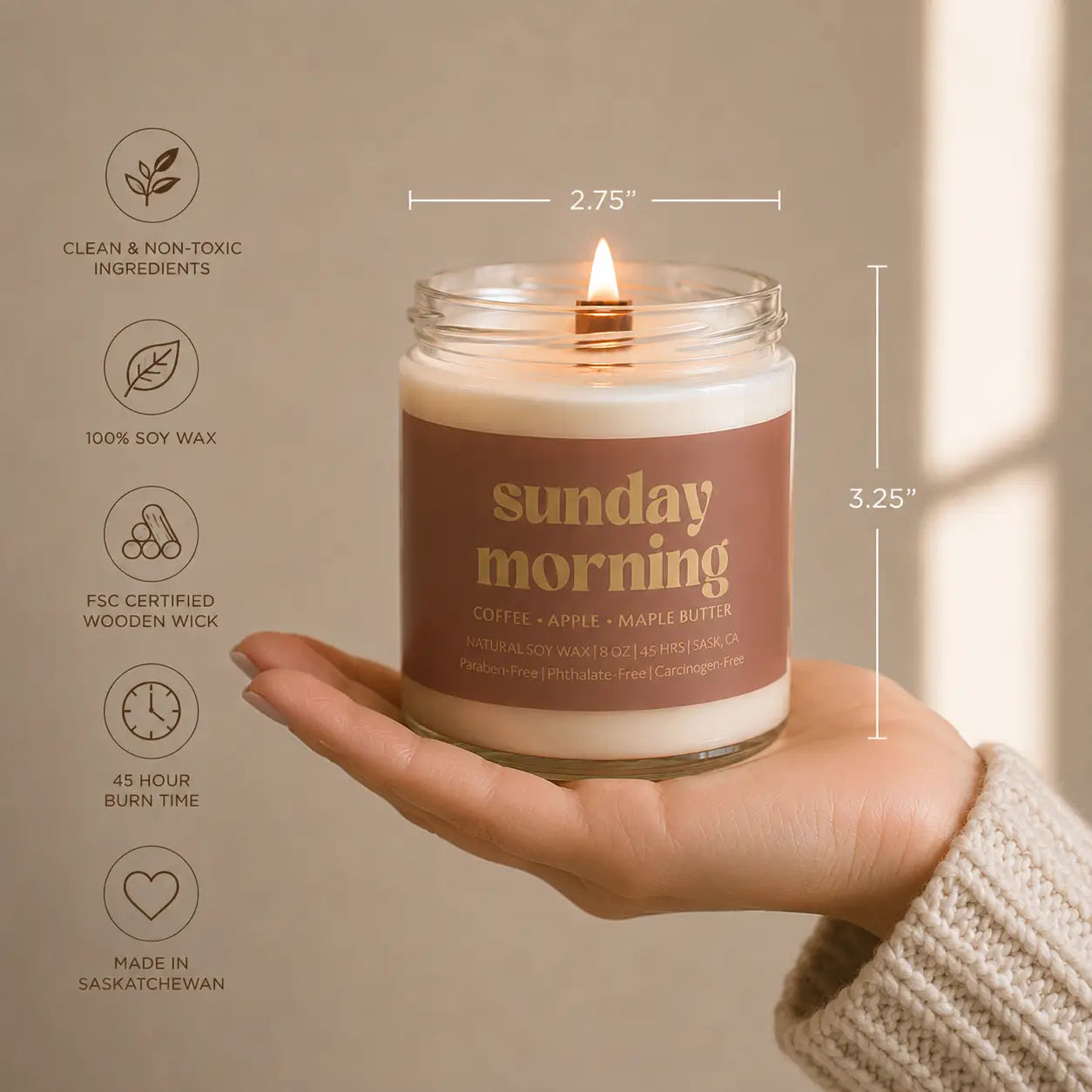 Sudnay Morning | 8oz Non Toxic Soy Candle