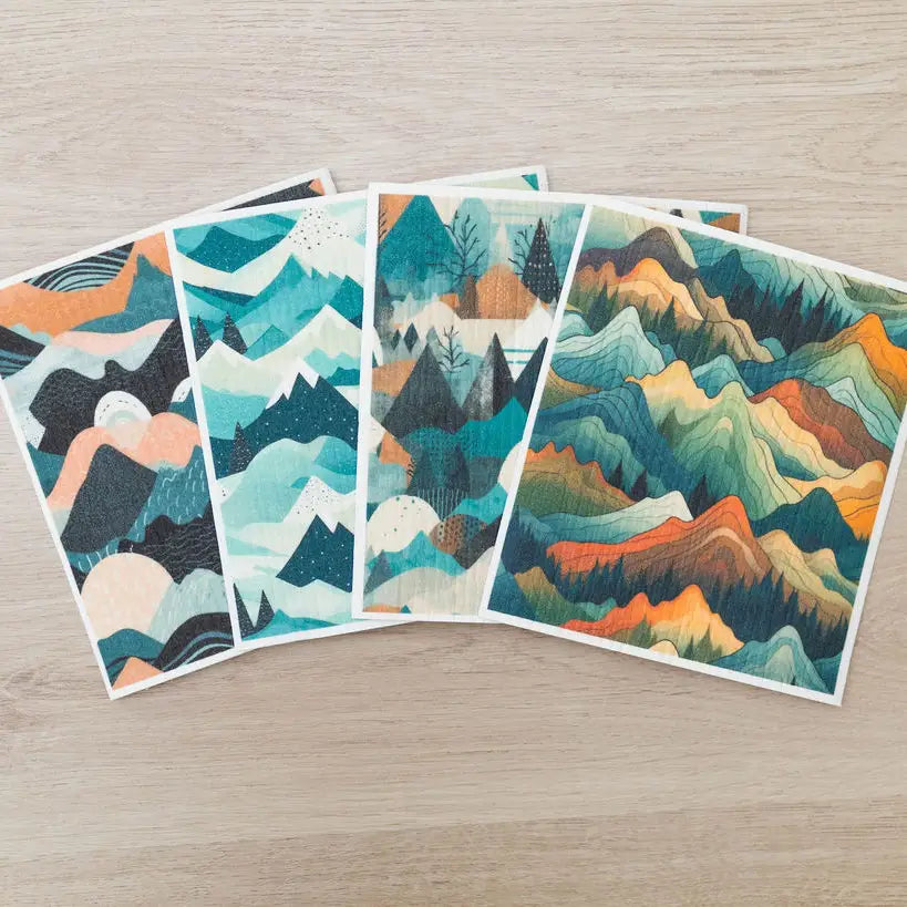 4 Pk Sponge Cloths - in the Mountains