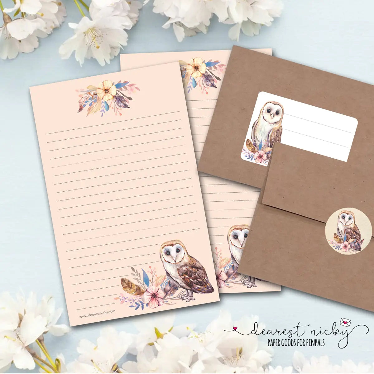 Barn Owl Letter Writing Set