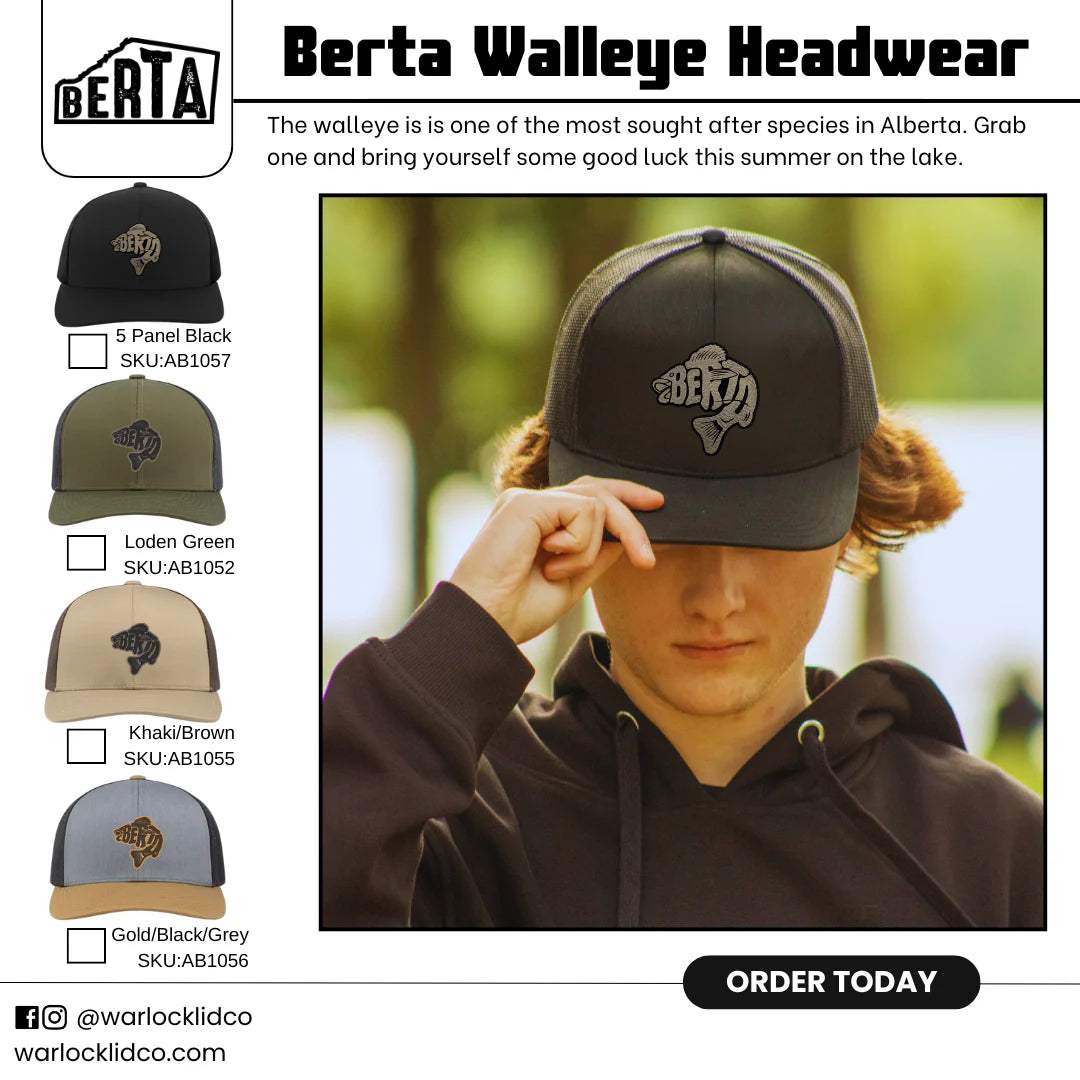 Berta Walleye Snapback Hats | Adjustable Leather Patch Hat