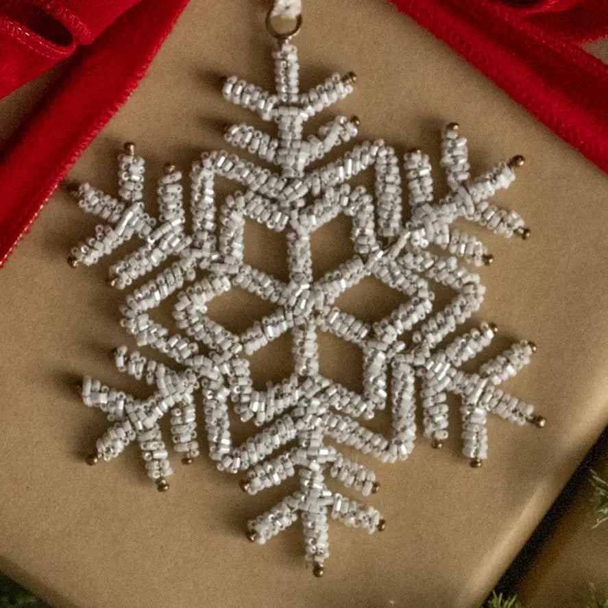 5.5" White Rhinestone Snowflake Ornament