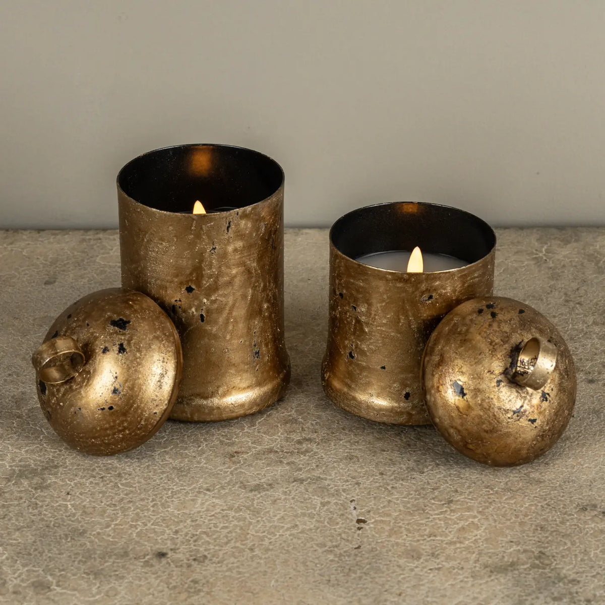 Gold Sleigh Bell 3D Flame Candle