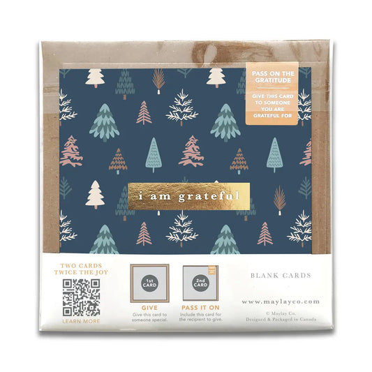 Happy Forest Winter Holiday “I Am Grateful” Gratitude Greeting Card