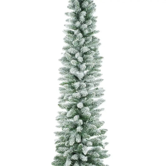 Flocked Led Douglas Fir Tree with Metal Base