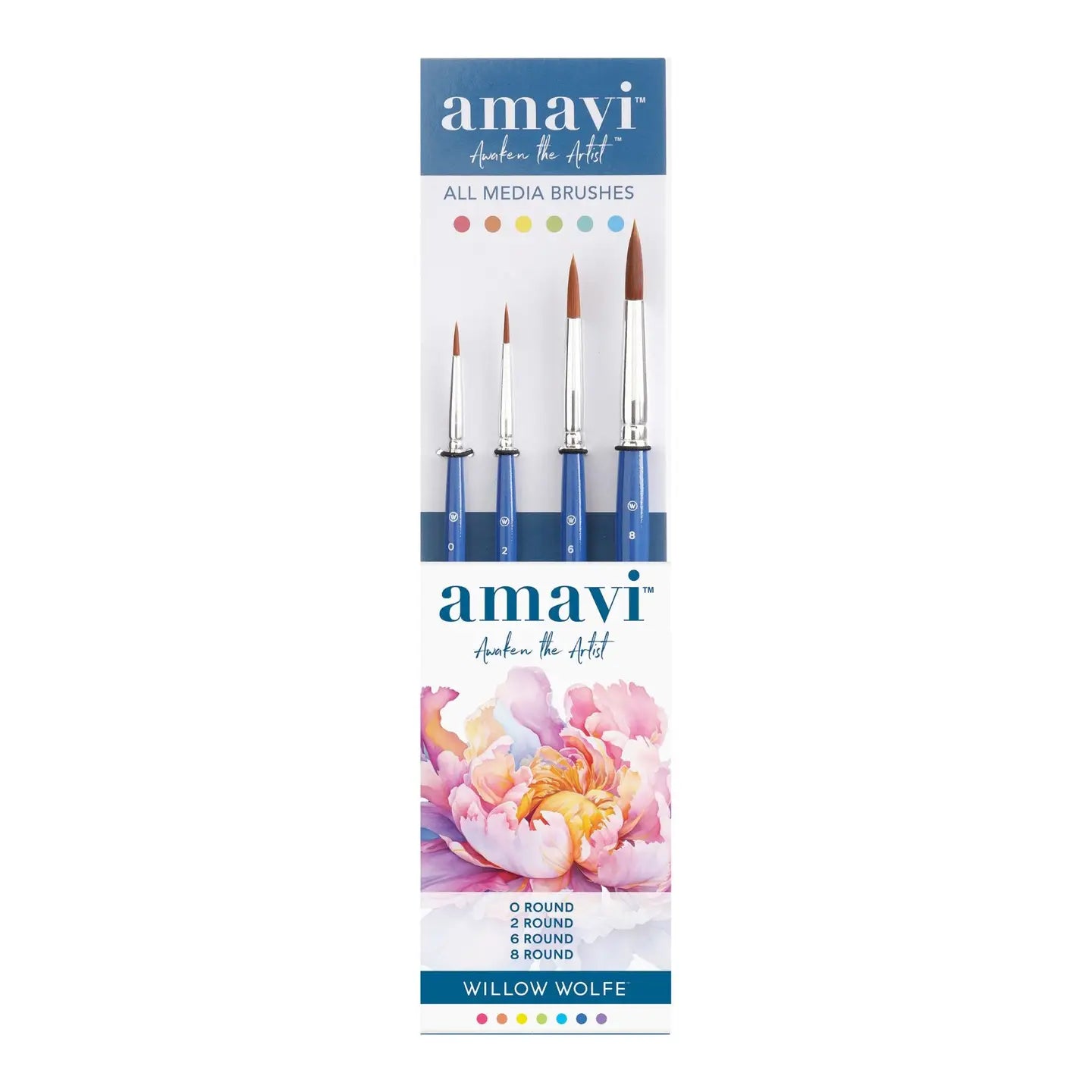 Amavi® Mixed Media Golden Taklon Brushes Set #1