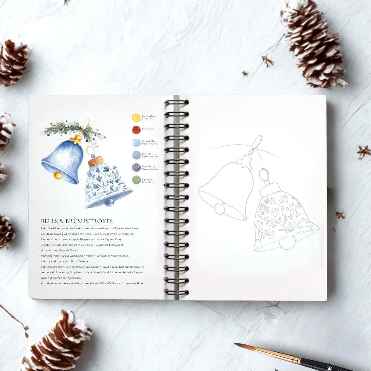 Happy Holidays Watercolor Workbook