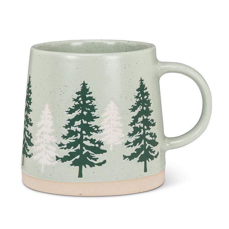 White and Green Pine Trees Mug