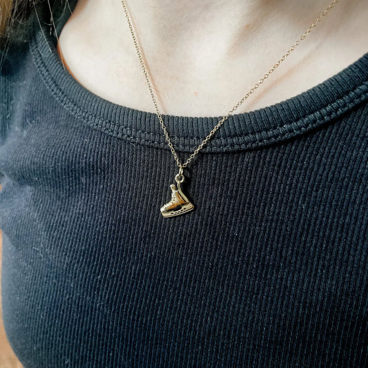 Silver Hockey Skate Necklace
