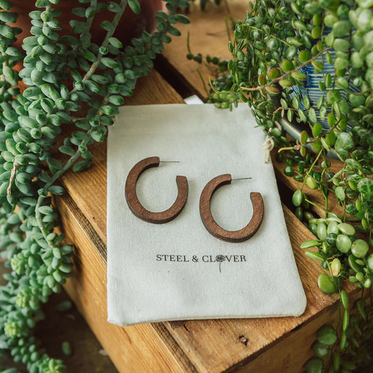 Clayhurst Wooden Hoop Earring