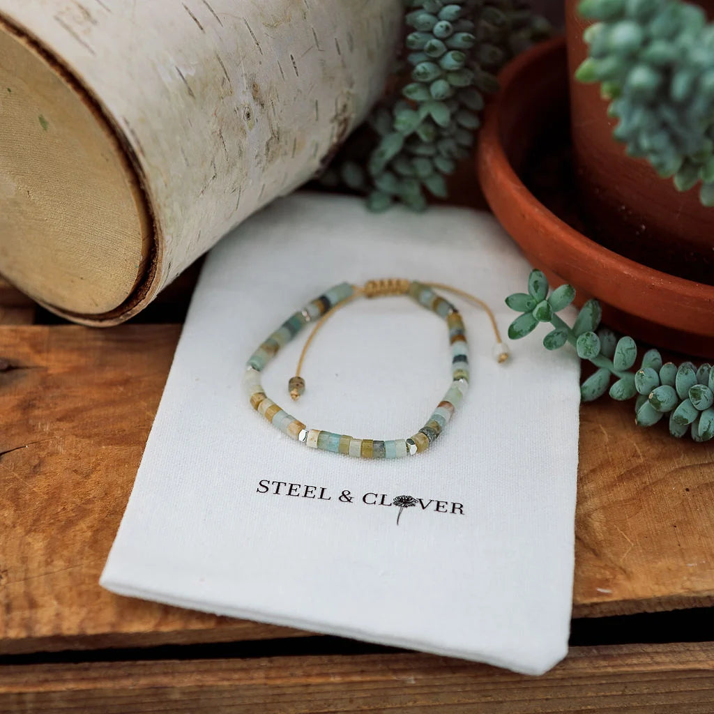 Pipestone Bead & Stone Bracelet