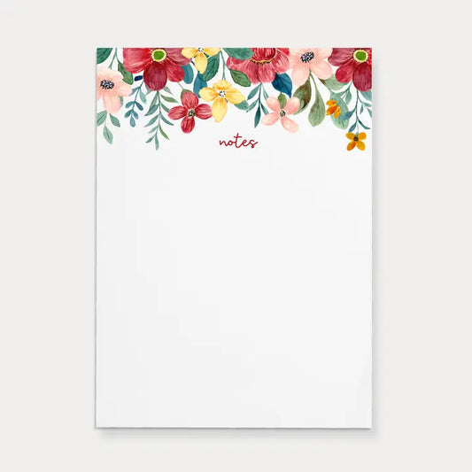 Summer Floral Notes Notepad | 4.25" X 5.5"