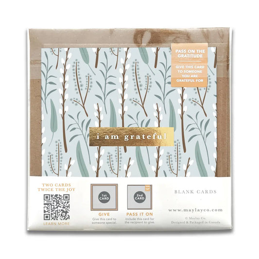 Winter Flora “I Am Grateful” Gratitude Greeting Card