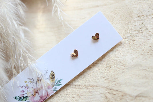Silver Tiny Heart Studs