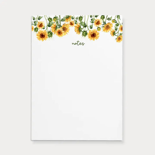 Sunflower Floral Notes Notepad | 4.25" X 5.5"