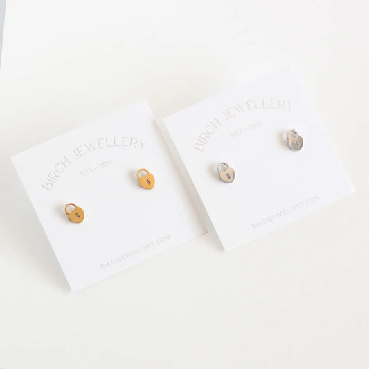 Mini Heart Lock Earrings