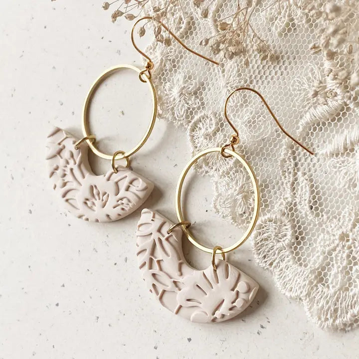 Wynne Sand Clay Dangle Earrings