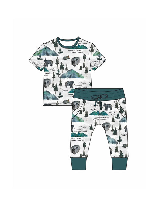 Short Sleeve Pj Pocket Jogger Set - Mountain Camper
