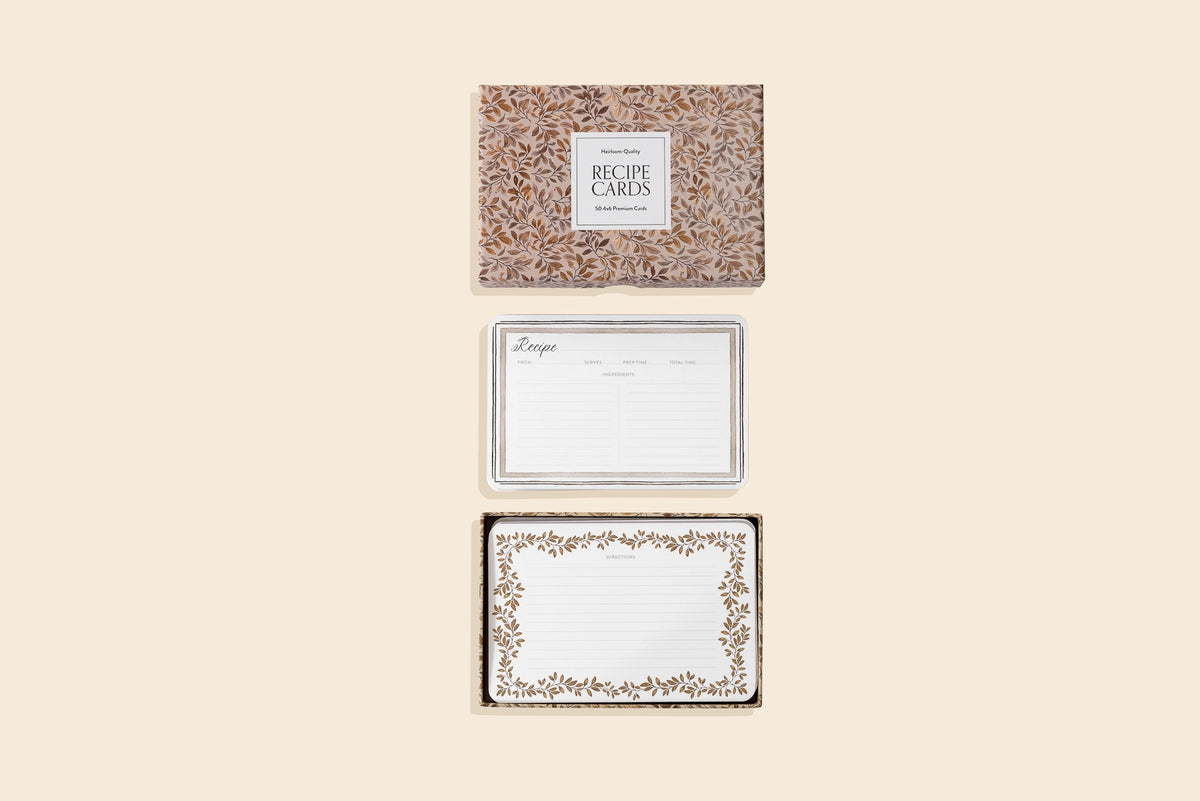 Recipe Cards: 50 - 4x6 Floral Cards