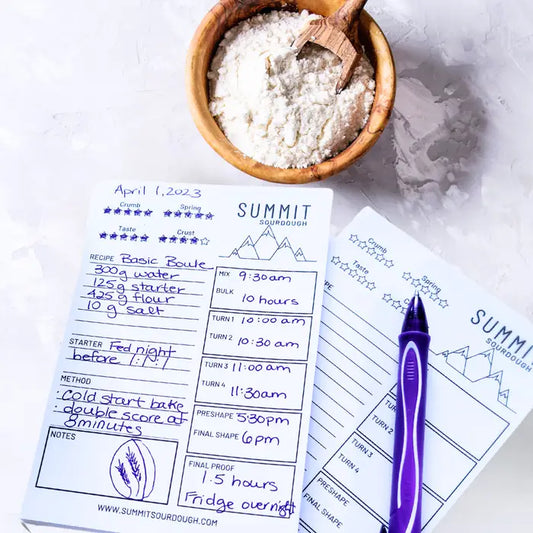 Sourdough Bakers Log and Schedule - Notepad, 50 Pages