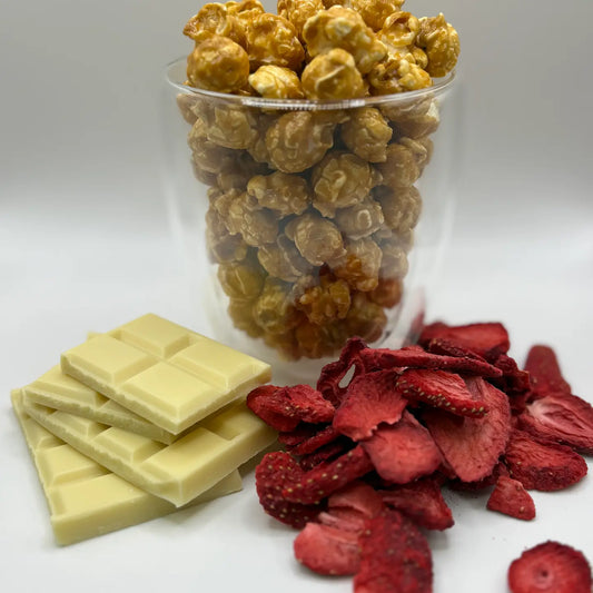 Starwberry Shortcake Chocolate Coated Caramel Popcorn