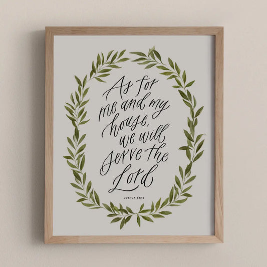 Joshua 24:15 Art Print - As For Me and My House