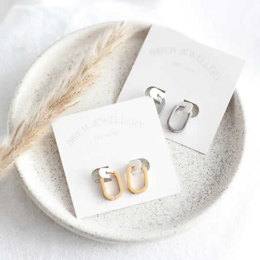 Oval Huggie Hoops