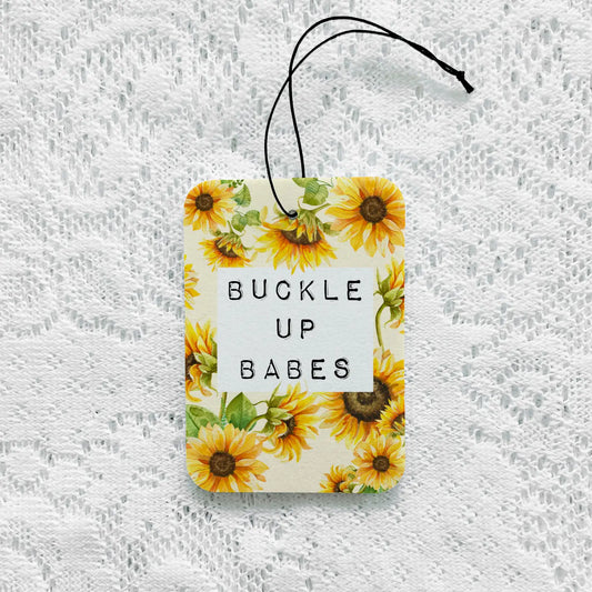 Buckle Up Babes Sunflower Air Freshener