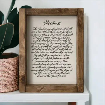 Psalm 23 - the Lord Is My Shepherd Wood Sign