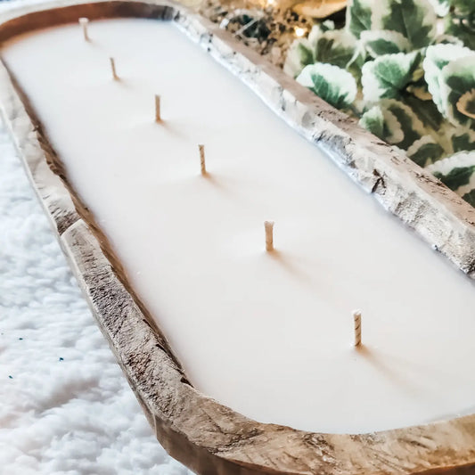 Dough Bowl Candle - Long Oval, 6 Wick