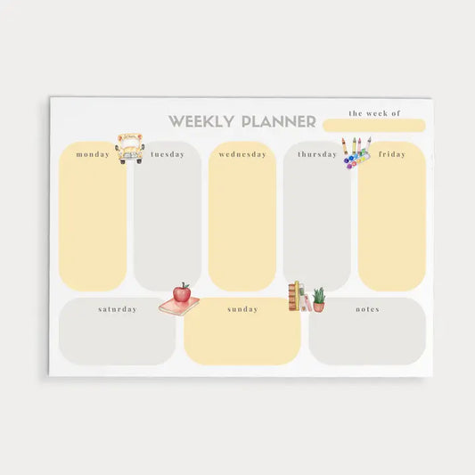 Teacher Weekly Planner Notepad