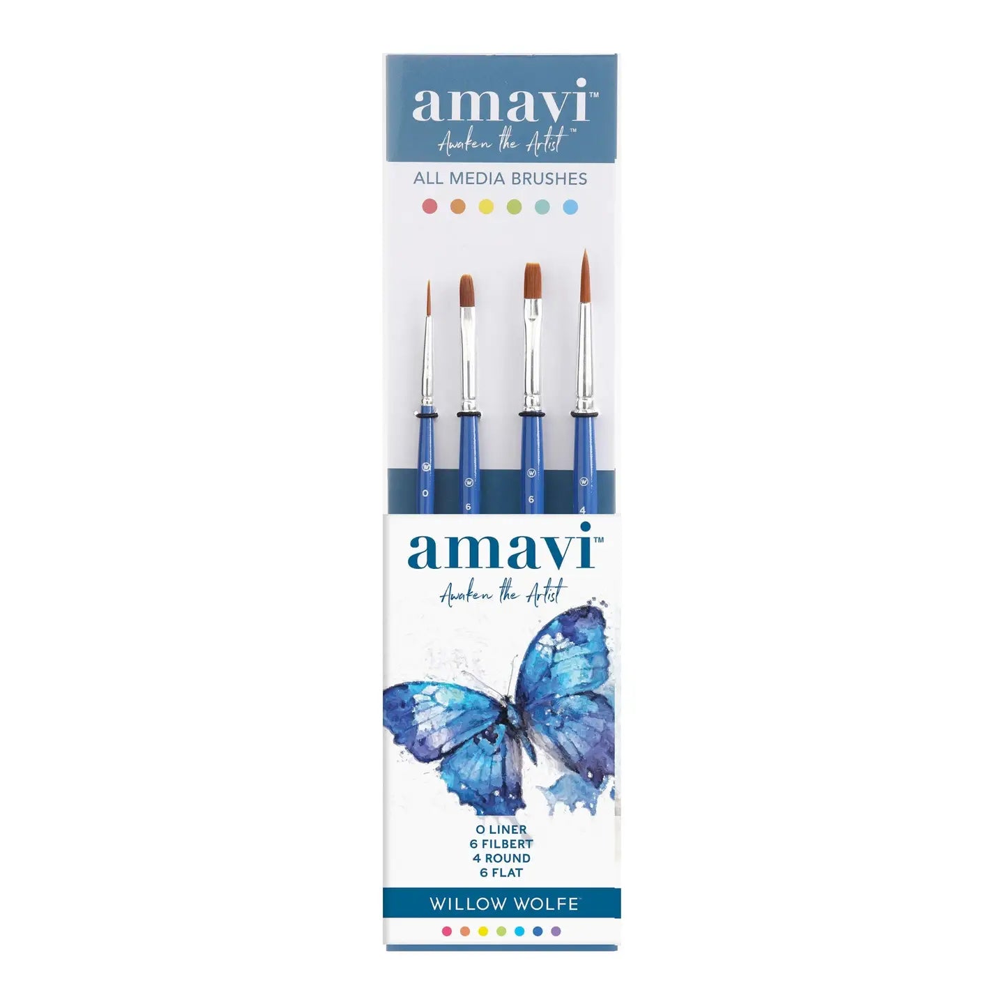 Amavi® Mixed Media Golden Taklon Brushes Set