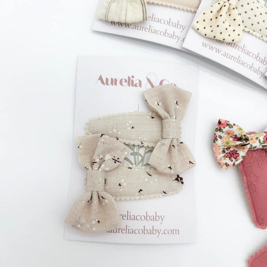 Barrettes-Beige Floral