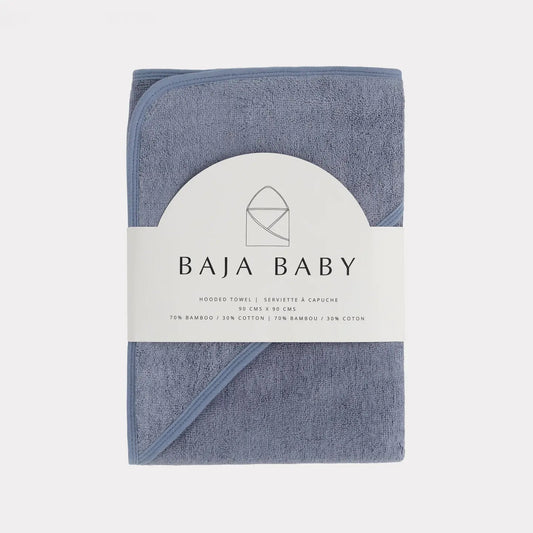 Bamboo Cotton Hooded Towel-True Blue